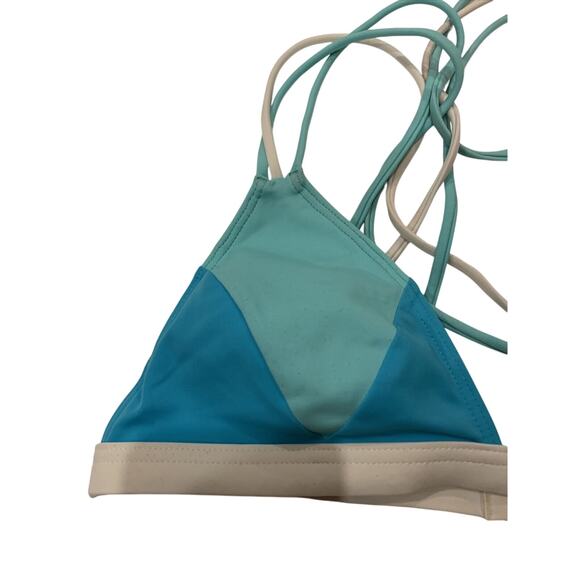 Victoria's Victoria Secret Bikini PINK Top Blue Crossed Back Straps Size S - EUC - Picture 3 of 5